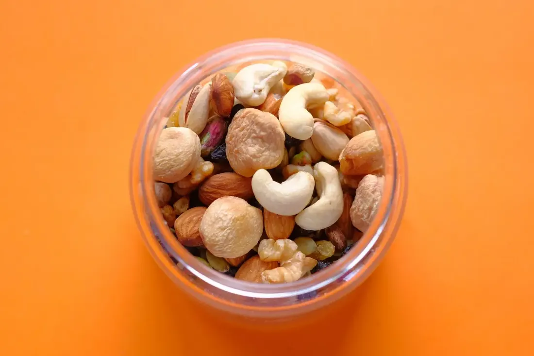 Mixed nuts including pale macadamias and cashews